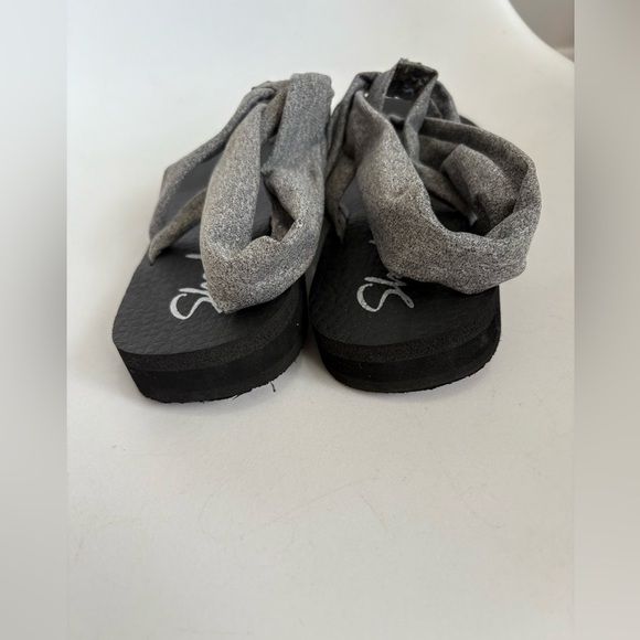 Skechers meditation yoga foam studio kicks sandals size 8 black grey - Picture 4 of 7